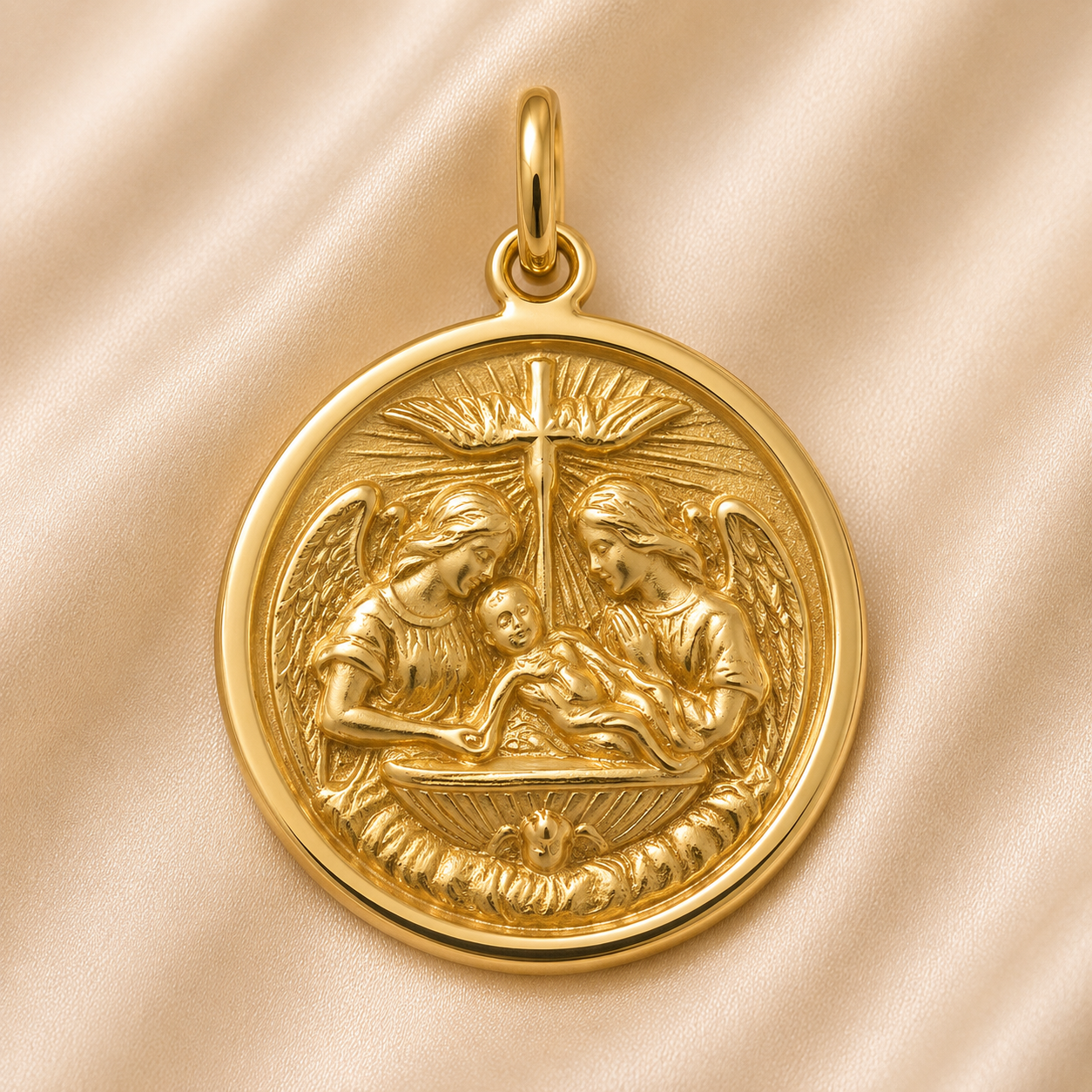 19.2K Portuguese Gold | Baptism Pendant