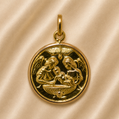 19.2K Portuguese Gold | Baptism Round Hollow Charm
