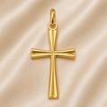 19.2K Portuguese Gold | Beveled Cross Pendant