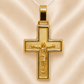 19.2K Portuguese Gold | Bezel Cross Pendant