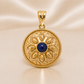 19.2K Portuguese Gold | Blue Enamel Pendant