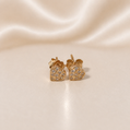 19.2K Portuguese Gold | CZ Gold Heart Earrings