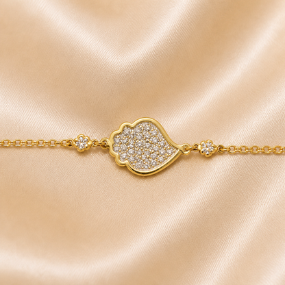 19.2K Portuguese Gold | CZ Heart Of Vienna Bracelets