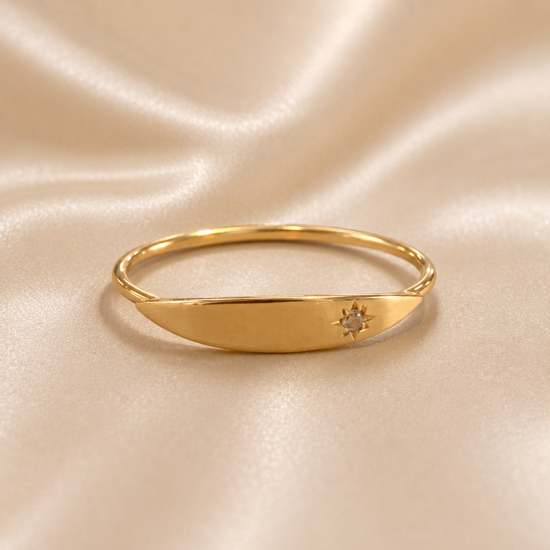 19.2K Portuguese Gold | Celestial CZ Starburst Ring