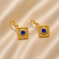 19.2K Portuguese Gold | Colored Stone Huggie Earrings blue