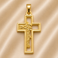 19.2K Portuguese Gold | Crucifix Cut-Out Design Pendant