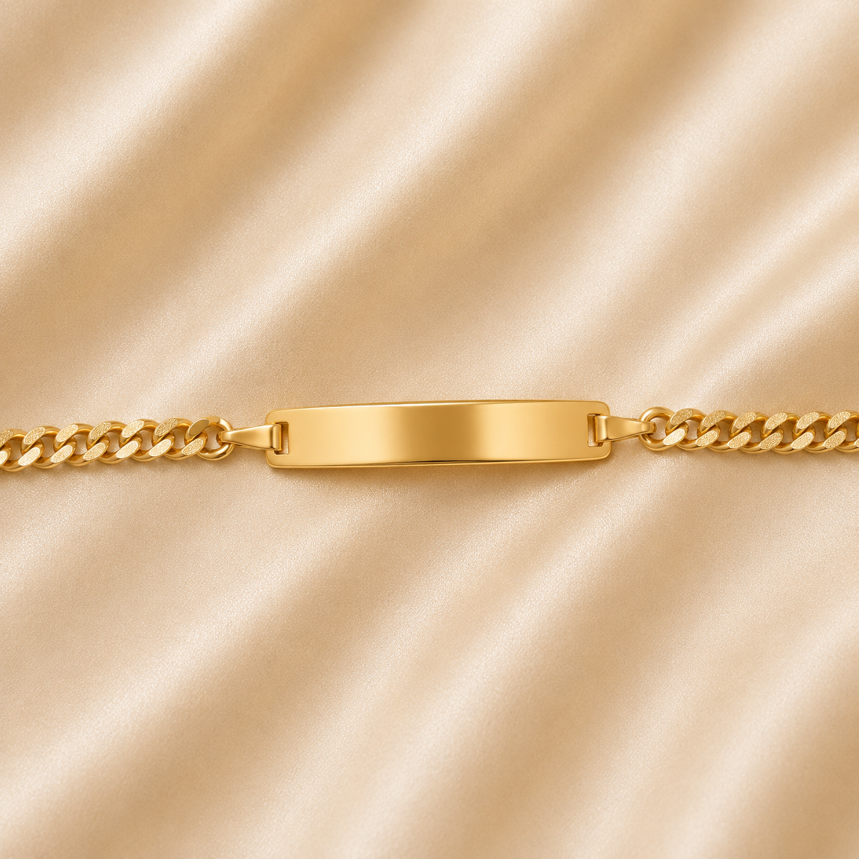 19.2K Portuguese Gold | Curb ID Bracelet 7.5"