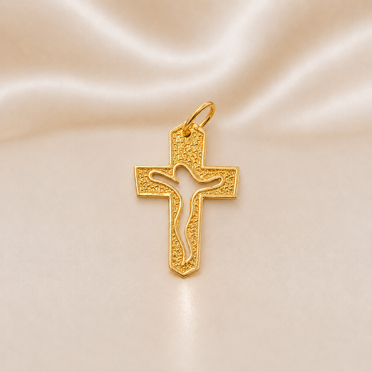 19.2K Portuguese Gold | Cut-Out Crucifix Cross Pendant