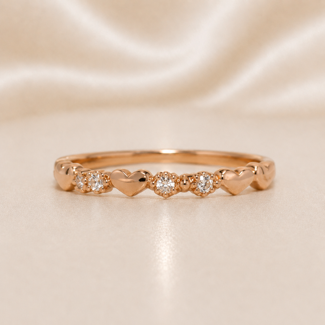 19.2K Portuguese Gold | Dainty Heart CZ Ring Ring gold ring dainty stackable