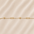 19.2K Portuguese Gold | Dainty Paperclip & Ball Bracelet