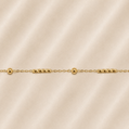 19.2K Portuguese Gold | Dainty Swirl & Ball Bracelet