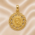 19.2K Portuguese Gold | Detailed Communion Pendant