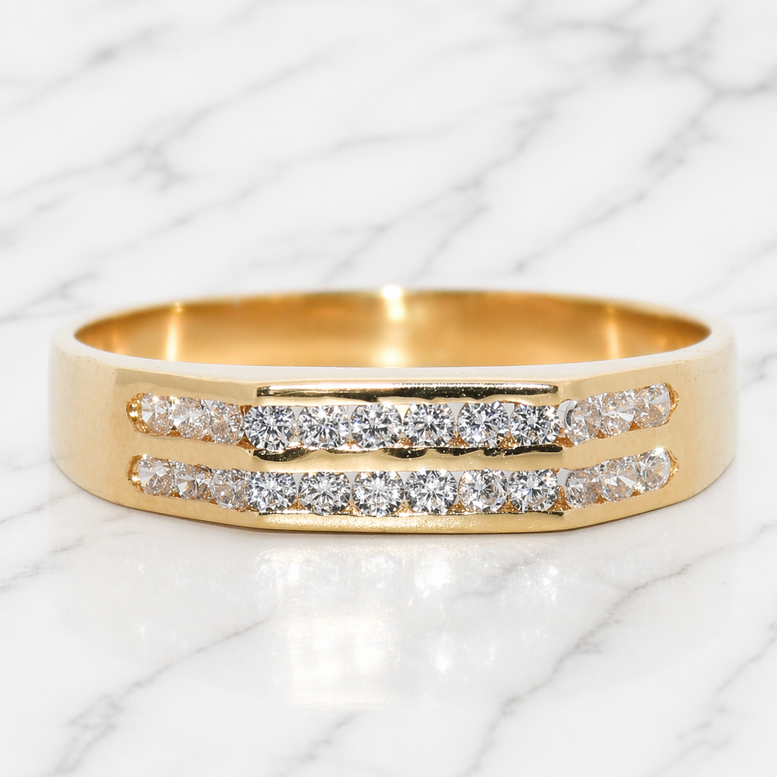 19.2K Portuguese Gold | Double Row Band wedding engagement bands mens 