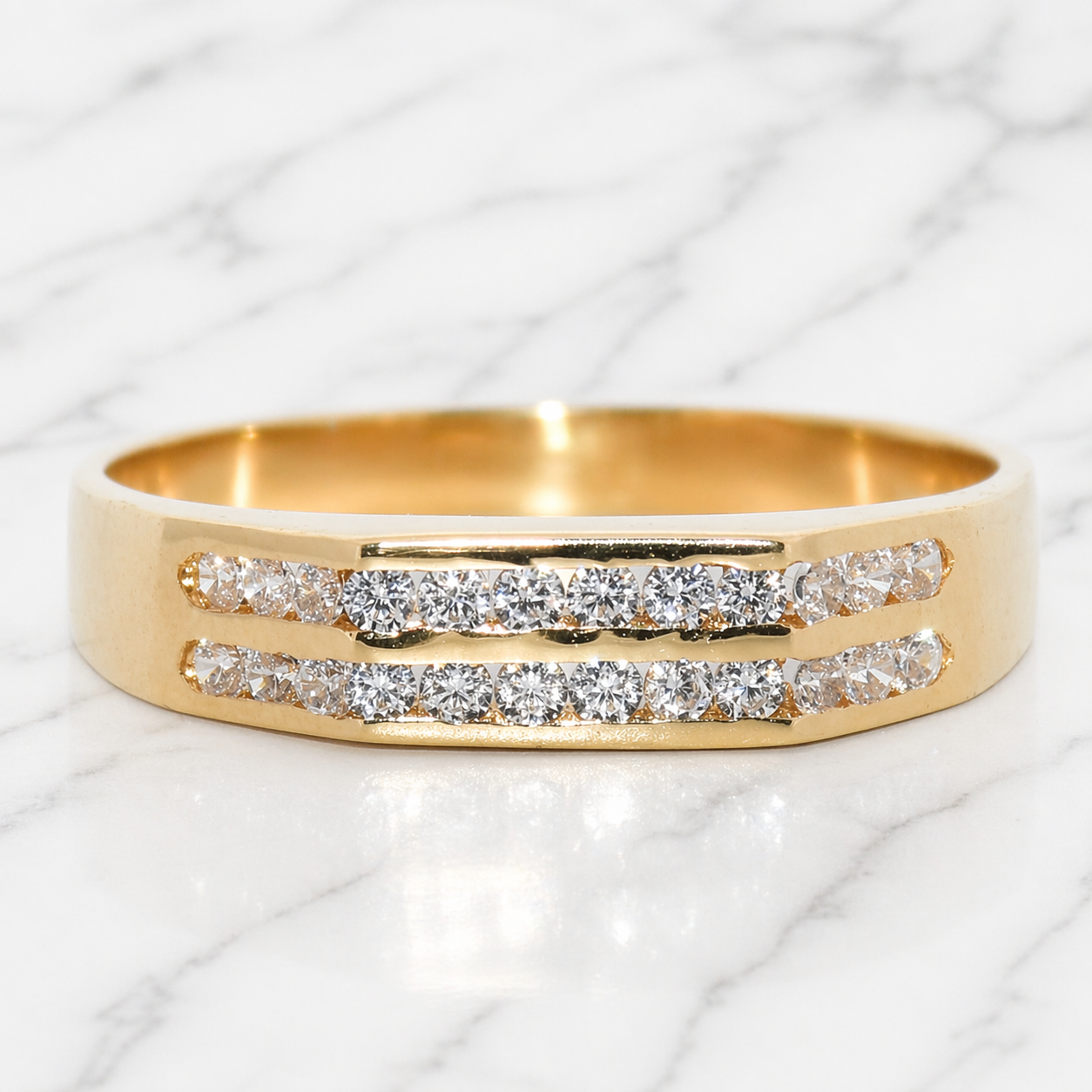 19.2K Portuguese Gold | Double Row Band wedding engagement bands mens 