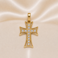 19.2K Portuguese Gold | Elegant Pave CZ Cross