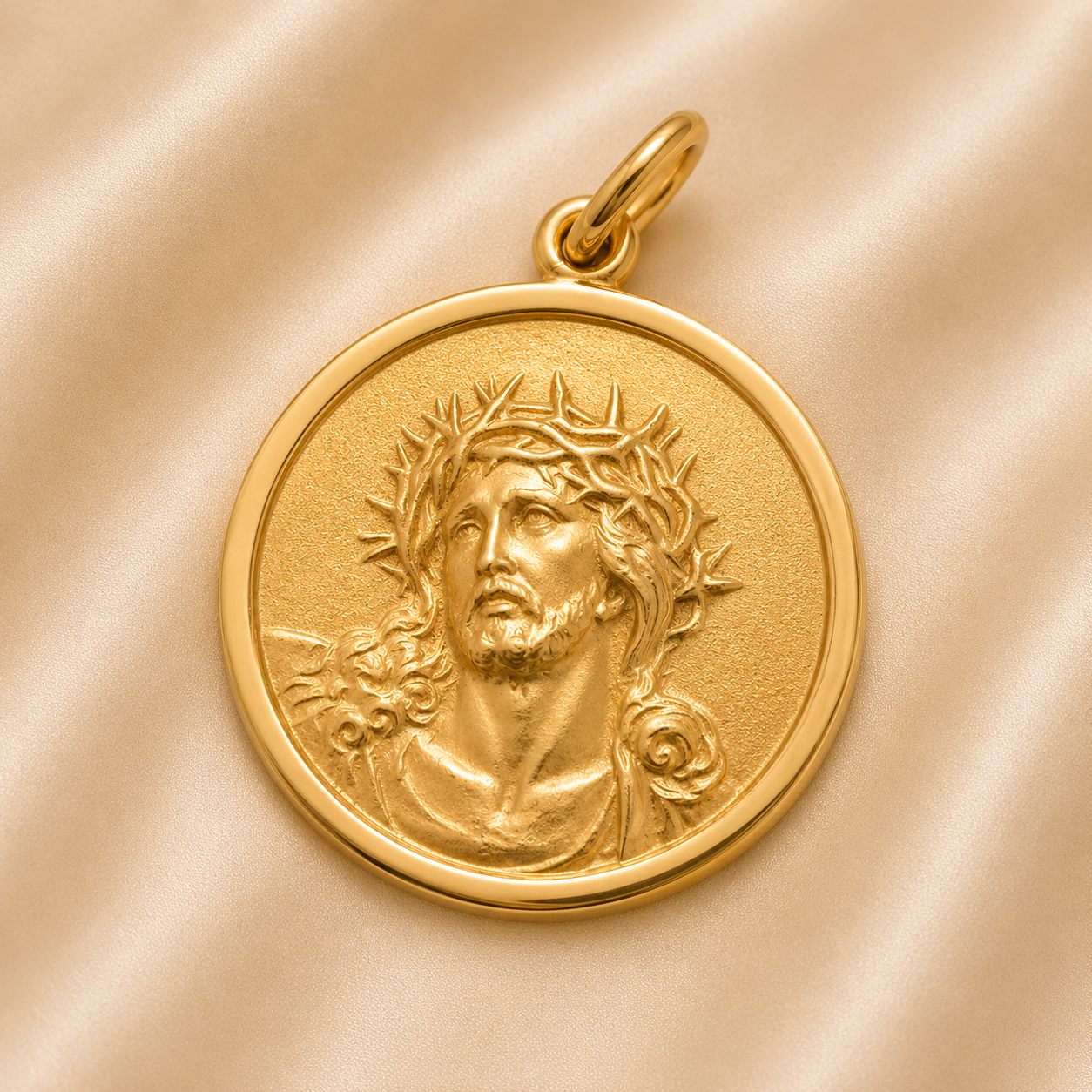 19.2K Portuguese Gold | Face of Jesus Medal