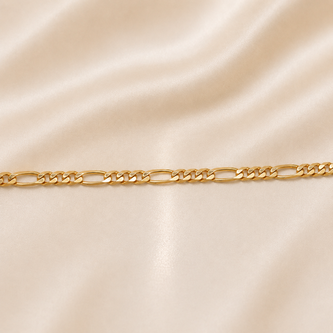 19.2K Portuguese Gold | Figaro Bracelet 7.5" 3.3mm