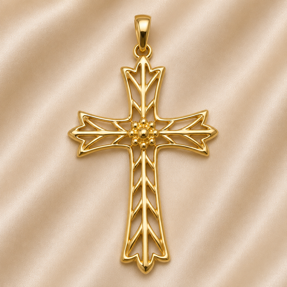 19.2K Portuguese Gold | Filigree Cross Pendant