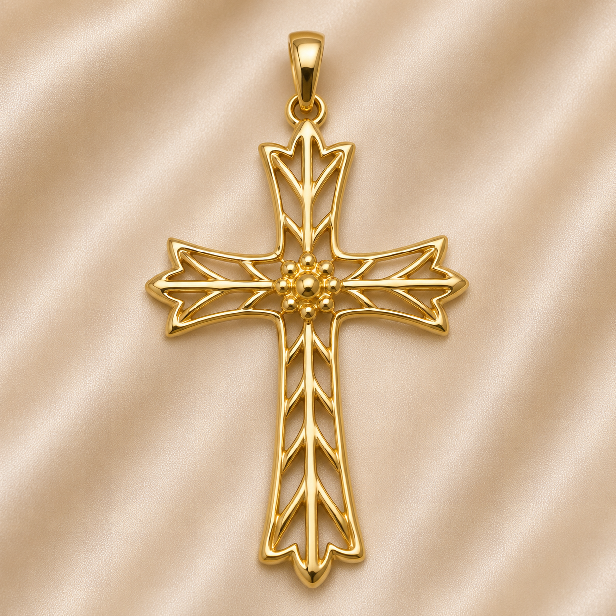 19.2K Portuguese Gold | Filigree Cross Pendant