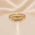 Dainty Gold Oval Pattern Ring Minimal Gold Swirl Stackable Gold Statement Ring Eye-Shaped 19.2K Portuguese Gold | Filigree Navette Ring