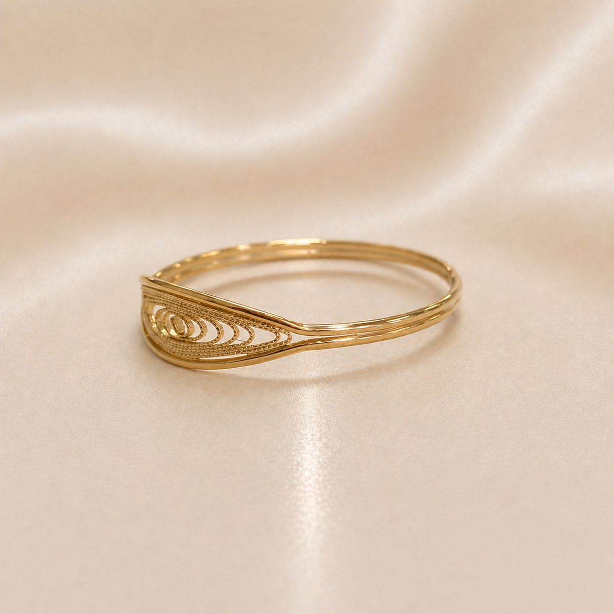 19.2K Portuguese Gold | Filigree Navette Ring oval vintage style