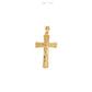 19.2K Portuguese Gold | Flat Detailed Polished Cross with Matte Border with Jesus Charm Pendant