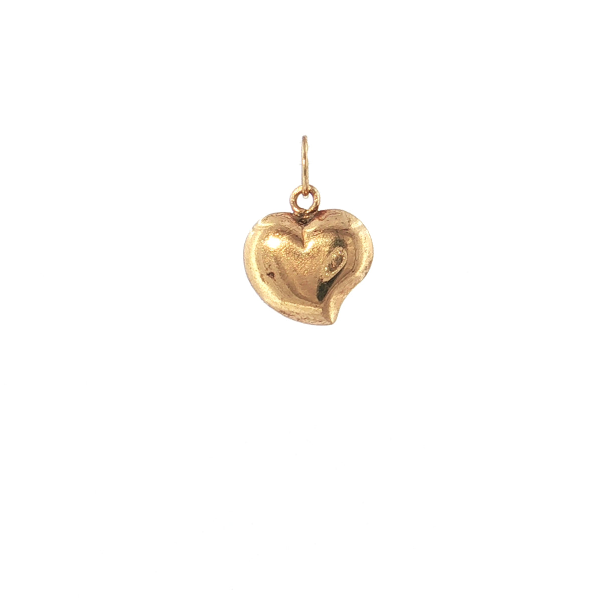 19.2K Portuguese Gold Heart Charm Lca. De Padrinho Godfather Large Back