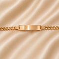19.2K Portuguese Gold | Hollow Cuban Link ID Bracelet 7"
