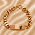 19.2K Portuguese Gold | Hollow Sporting Portugal ID Bracelet 8"