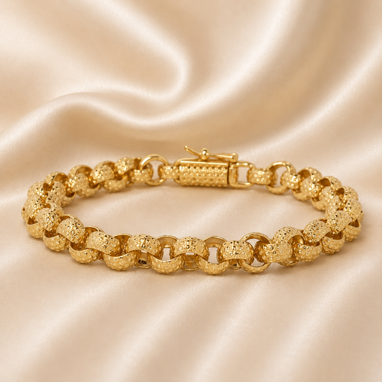 19.2K Portuguese Gold | Interlocking Rings Bracelet