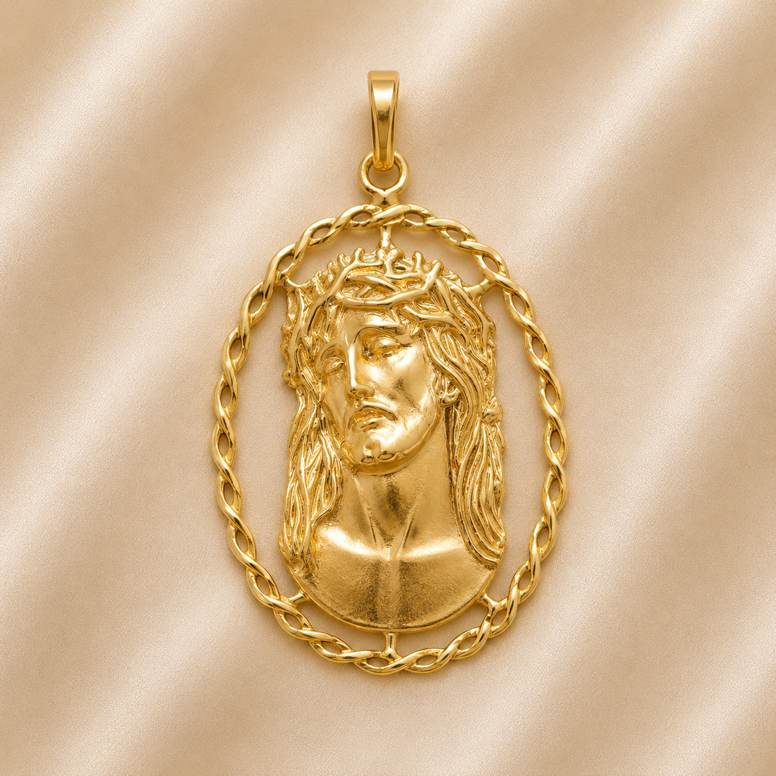19.2K Portuguese Gold | Jesus Christ Face Pendant