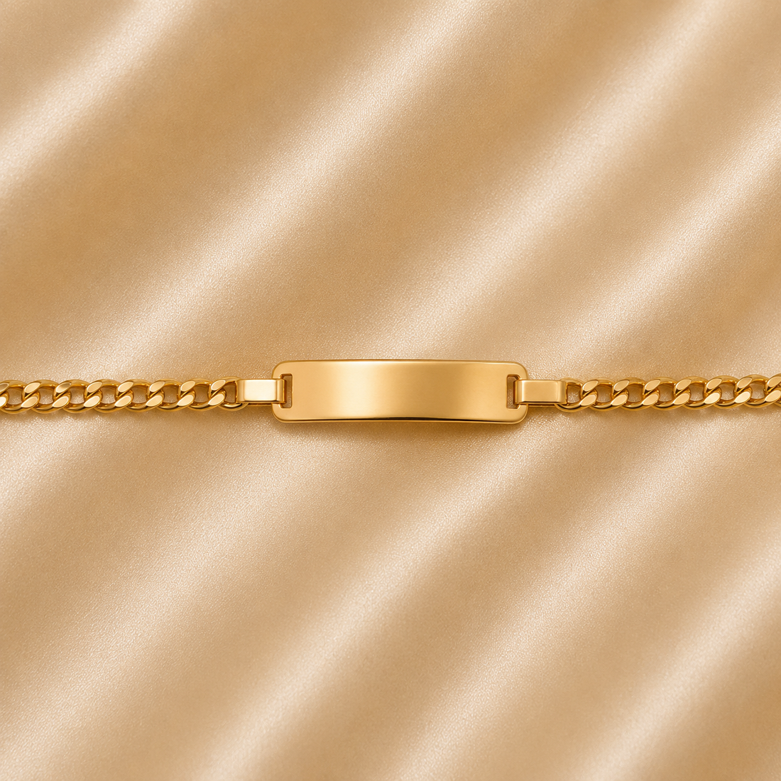 19.2K Portuguese Gold | Kids ID Adjustable Bracelet Light Freeze (Frizo) Style 5.5mm