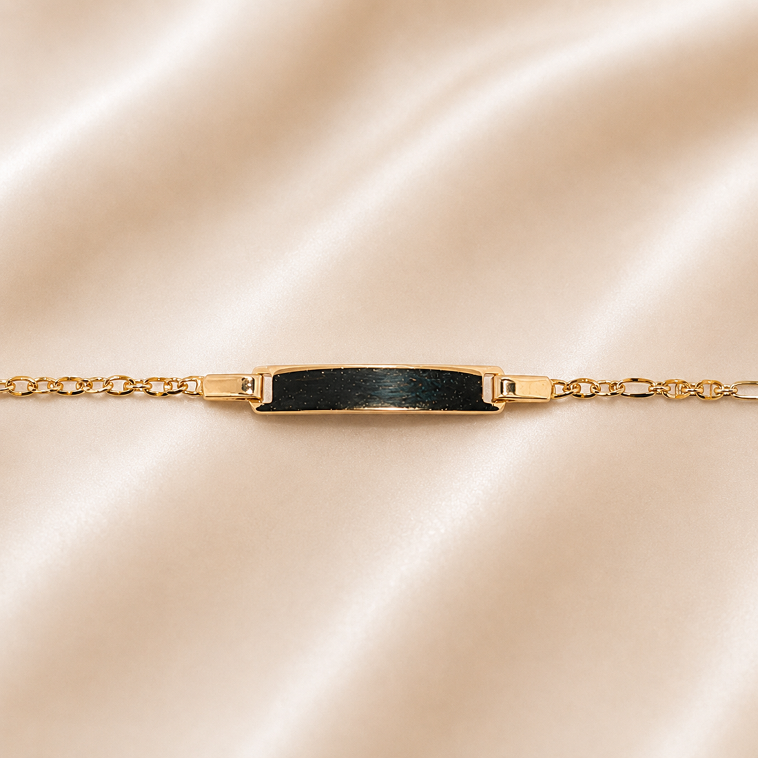 19.2K Portuguese Gold | Kids ID Figarucci Link Bracelet with Adjustable Linkss