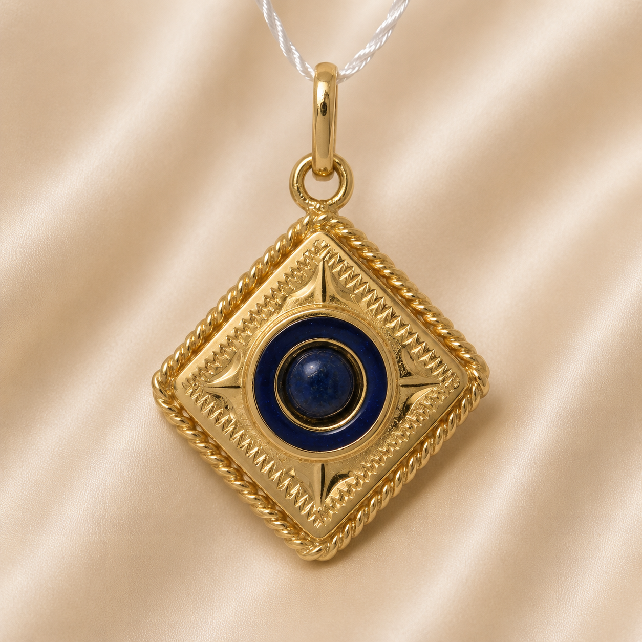 19.2K Portuguese Gold | Lapis Pendant
