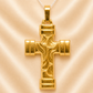 19.2K Portuguese Gold | Large Detailed Flat Cross Pendant