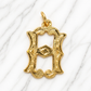 19.2K Portuguese Gold | Large Initial Charm Letter Pendants Letter H Initial Charm