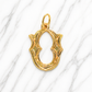 Gold pendant on a marble background 19.2K Portuguese Gold | Large Initial Charm Letter Pendants Letter U 