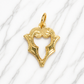 Gold pendant on a marble background 19.2K Portuguese Gold | Large Initial Charm Letter Pendants Letter V 