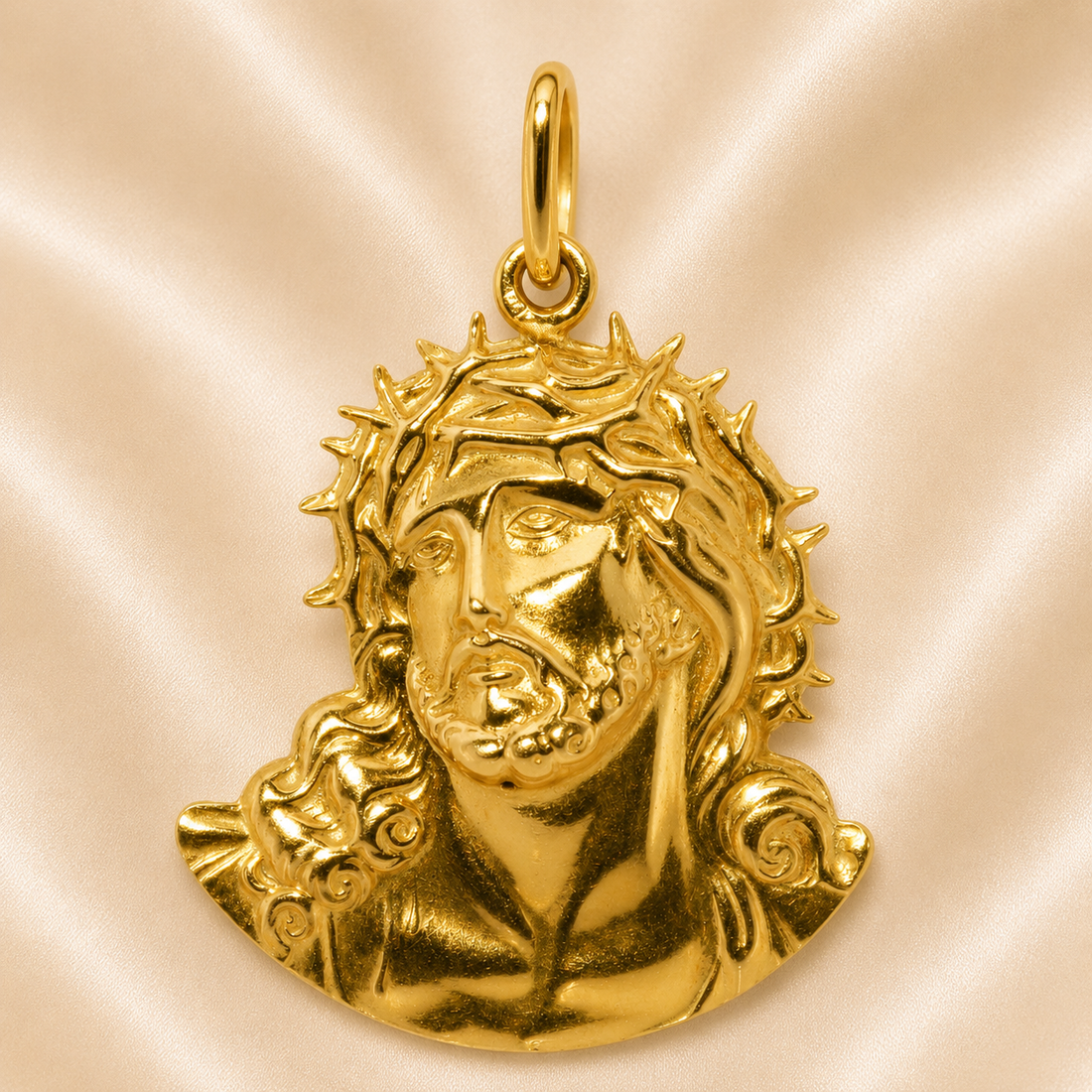 19.2K Portuguese Gold | Large Jesus Pendant