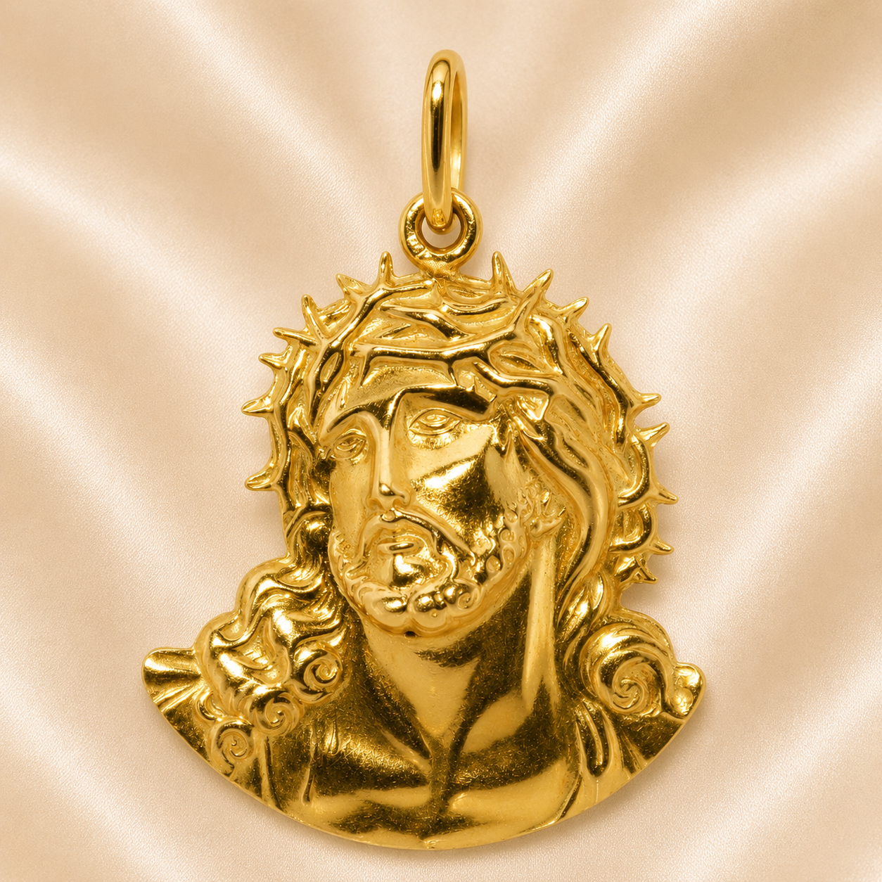19.2K Portuguese Gold | Large Jesus Pendant