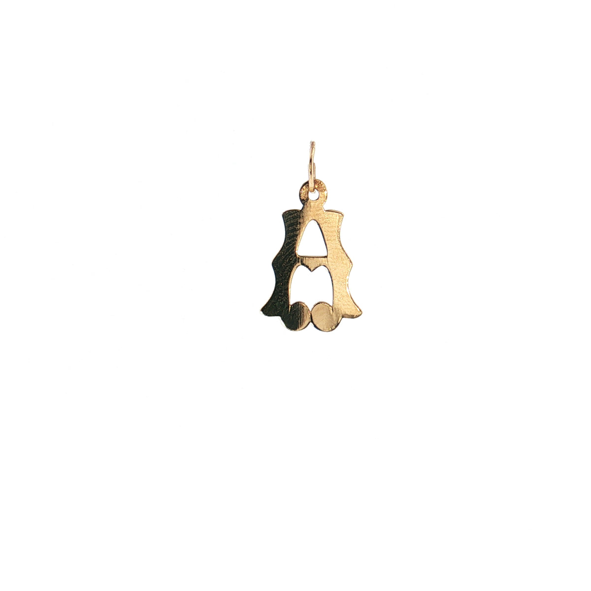 19.2K Portuguese Gold Medium Initial Charms Letter "A" Back 
