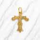 Gold cross pendant on a white marble surface 19.2K Portuguese Gold | Medium Initial Charms Letter Initial T