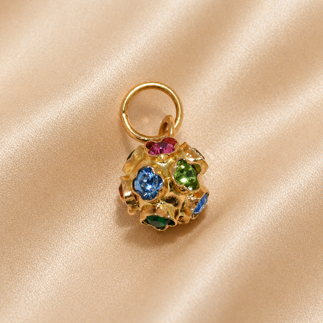 19.2K Portuguese Gold | Multicolored Ball Charm Mine Pendant (Mina)