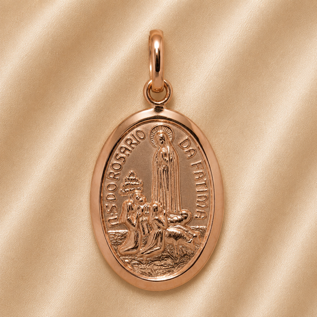 19.2K Portuguese Gold | N.S Do Rosario Da Fatima (Our Lady of the Rosary of Fatima) Pendant