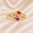 19.2K Portuguese Gold | Natural .35ct Ruby and .14ct Diamond Ring Pink and white stone ring round stone marquise stone 