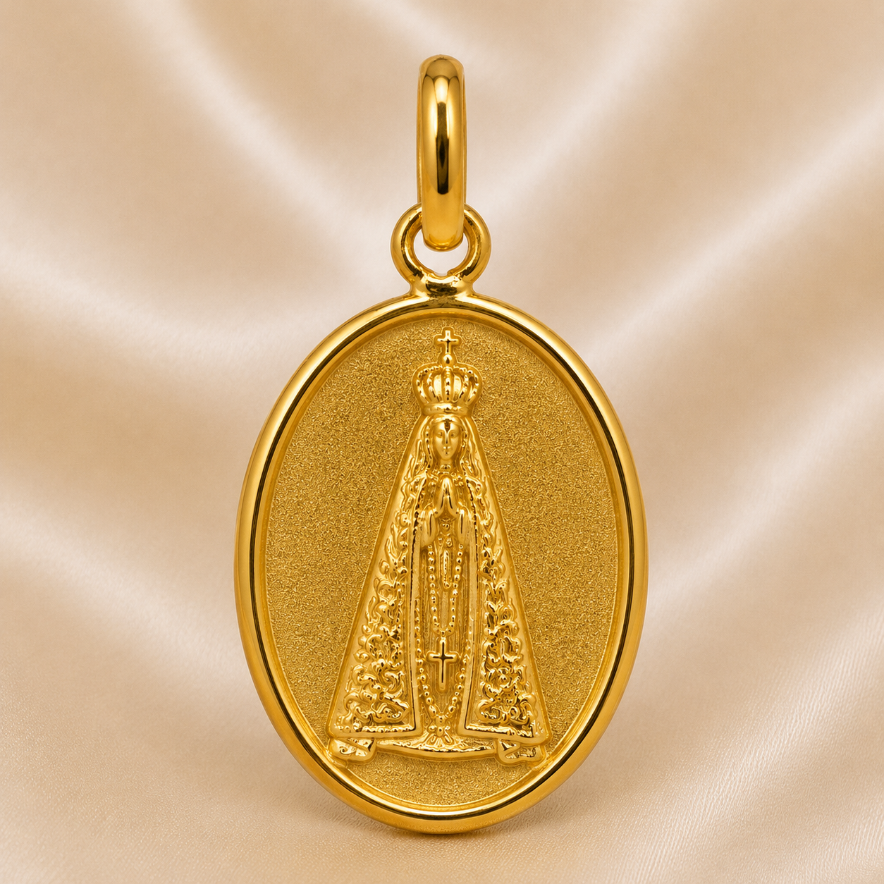 19.2K Portuguese Gold | Our Lady Aparecida " N. Sra Aparecida" Pendant