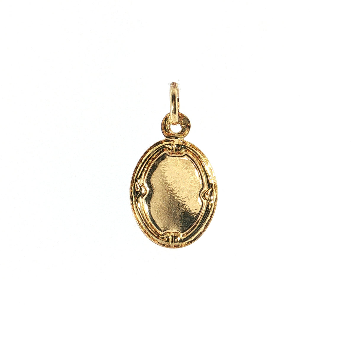 19.2K Portuguese Gold Oval Initial Charms Back 