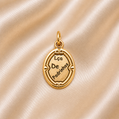 19.2K Portuguese Gold | Oval Lca De Padrinhos Charm Oval Charms Gold for Gifts 