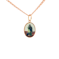 19.2K Portuguese Gold | Plain Bezel Senhora da Conceição (Our Lady of the Conception) Pendant