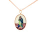 19.2K Portuguese Gold Plain Bezel Senhora da Conceição Our Lady of the Conception Medium Pendant 